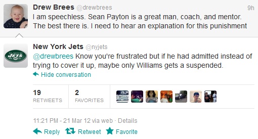 New York Jets Deleted Drew Brees Tweet