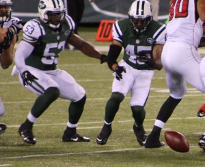 Miles would scoop up this fumble and return it for a score in a pre-season game against Atlanta. 