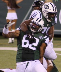 Rookie Leonard Williams was credited with 2 QB hurries and one hit.