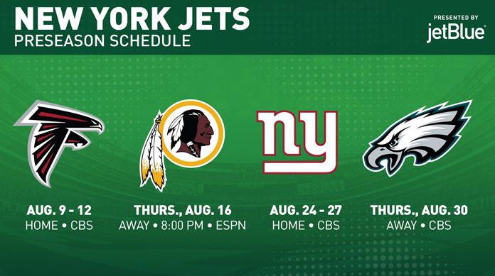 NY Jets Announce Preseason Schedule