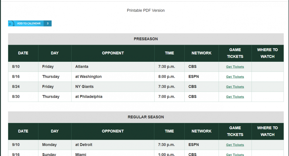 2018 New York Jets Schedule