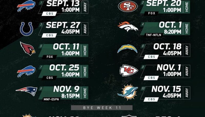 2020 NY Jets Season Schedule