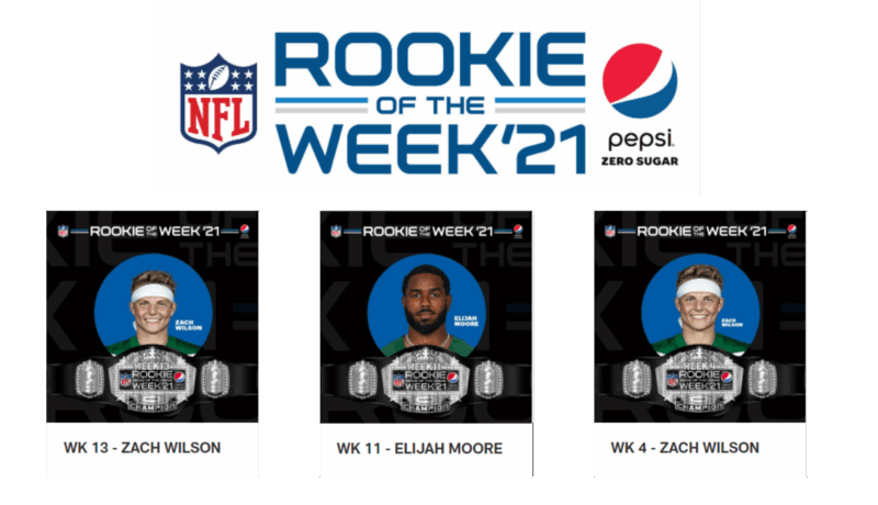 Zach Wilson is the NFL Pepsi Rookie of the Week