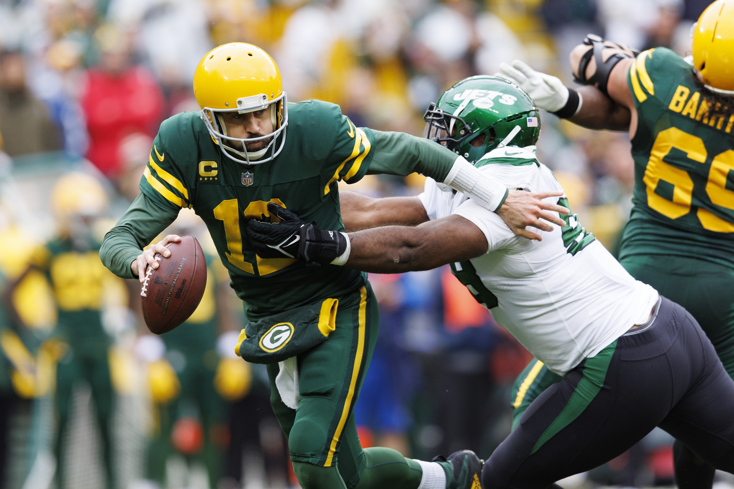 NFL: New York Jets at Green Bay Packers - JetNation.com - New York Jets Blog & Forum Quinnen Williams - Aaron Rodgers