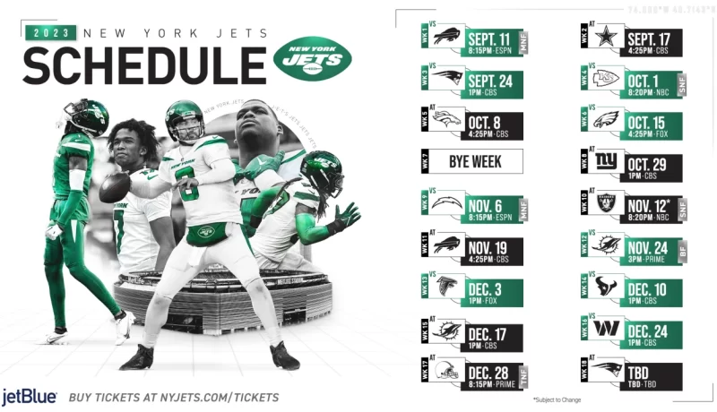 NY Jets Schedule (Preseason) Officially Announced