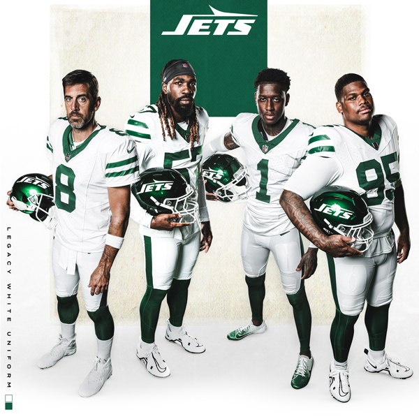 NY Jets White Throwback Uniform