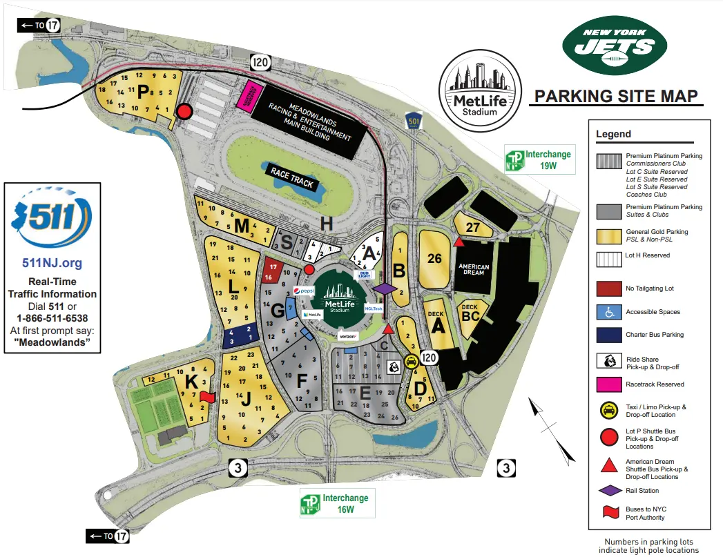 MetLife Stadium Parking Map