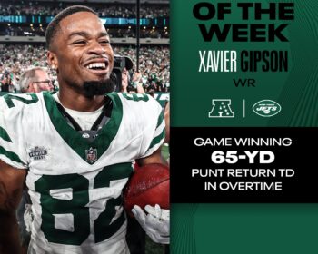 Xavier Gipson (Special Teams) & Jordan Whitehead (Defense); AFC Players of the Week