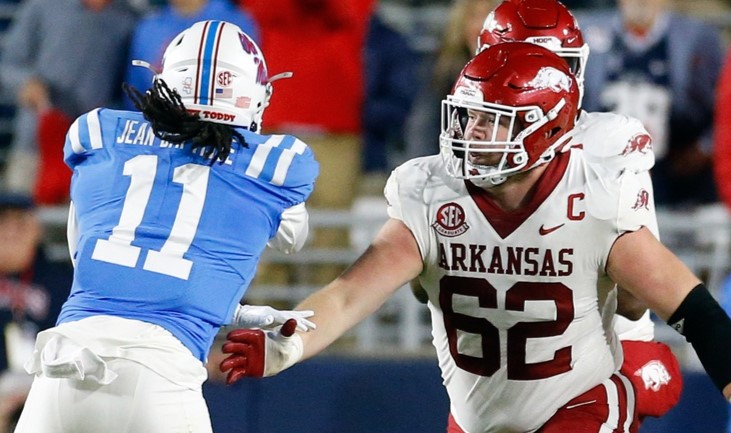 Jets Reportedly Adding Arkansas OL Brady Latham as UDFA